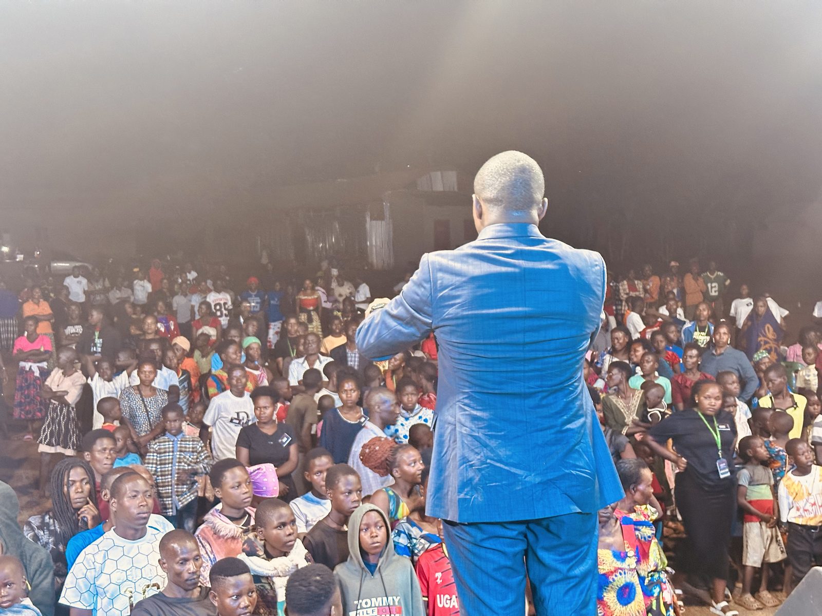 A full house at Kiboga — the community turns out for the crusade.